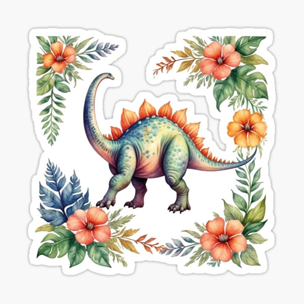 Aperçu de l'œuvre Dinosaure fleuri créée et vendue par Krasnovaovaova.
