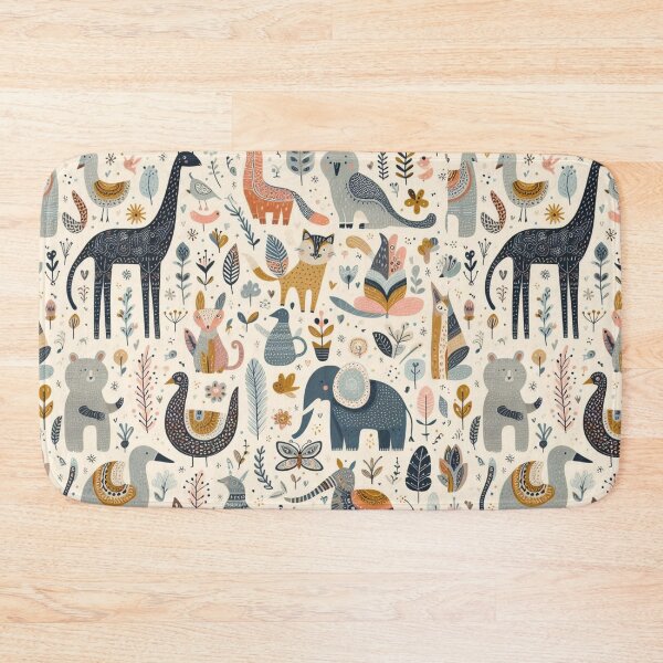 Item preview, Folk Animal Pattern for Kids | Whimsical Nursery & Animal Lover designed and sold by litchick1977.