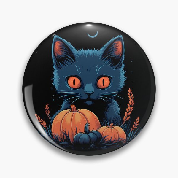 Item preview, Lindo gatito de luna de otoño con calabazas designed and sold by Tabble-Dabble.