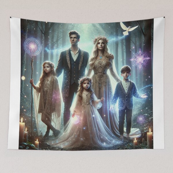 Item preview, Enchanting Fantasy Family in Magical Forest designed and sold by ArtisticAura8.
