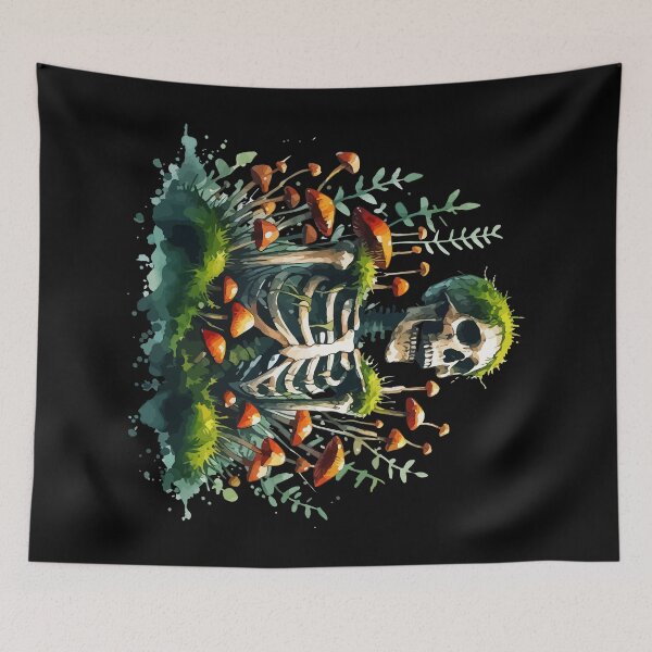 Item preview, Watercolor Botany Skeleton Mushroom designed and sold by TomFrontierArt.