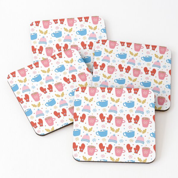 Item preview, Cozy Winter Pattern in Red, Pink and Blue designed and sold by trdstudio.