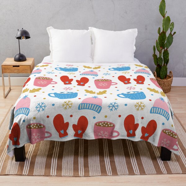 Item preview, Cozy Winter Pattern in Red, Pink and Blue designed and sold by trdstudio.