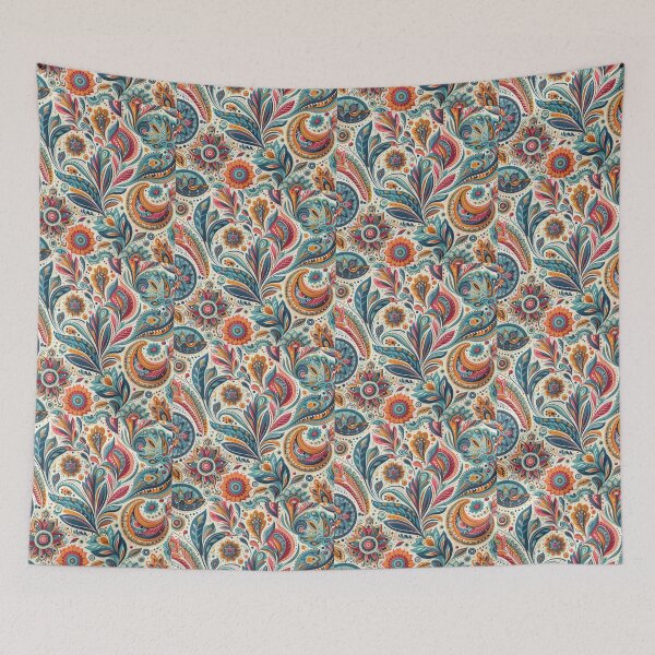 Item preview, Kaleidoscope of Petals Floral Art | Vibrant Paisley Pattern designed and sold by litchick1977.