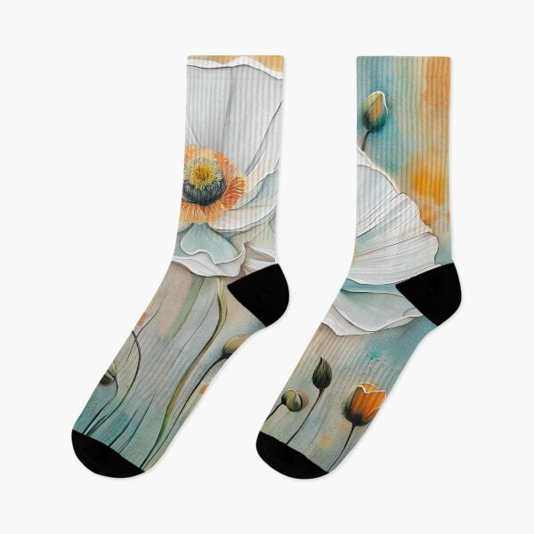 Item preview, White Poppy Flowers, Abstract Background designed and sold by Glimmersmith.