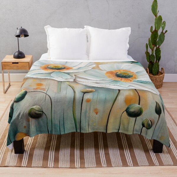Item preview, White Poppy Flowers, Abstract Background designed and sold by Glimmersmith.