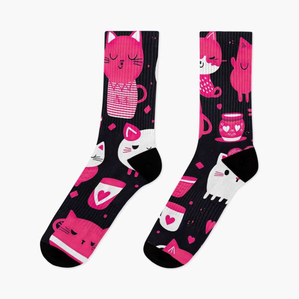 Item preview, Hot Pink Cute Street Cats - Kawaii Pattern designed and sold by AeonAcademy.