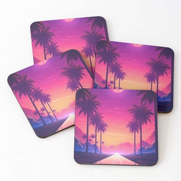 Item preview, Synthwave Cyberpunk Skyline - 80s retrowave aesthetic designed and sold by AeonAcademy.