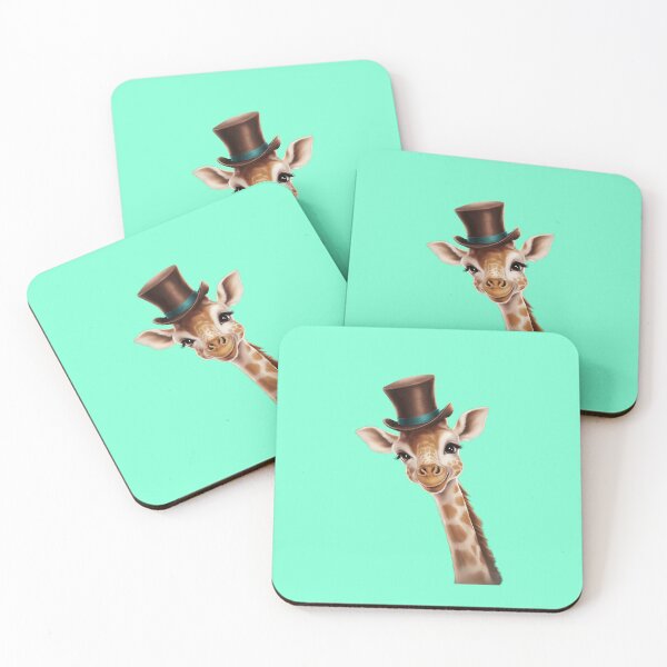 Item preview, A cute giraffe wearing a small, brown top hat designed and sold by PrintableByZaah.