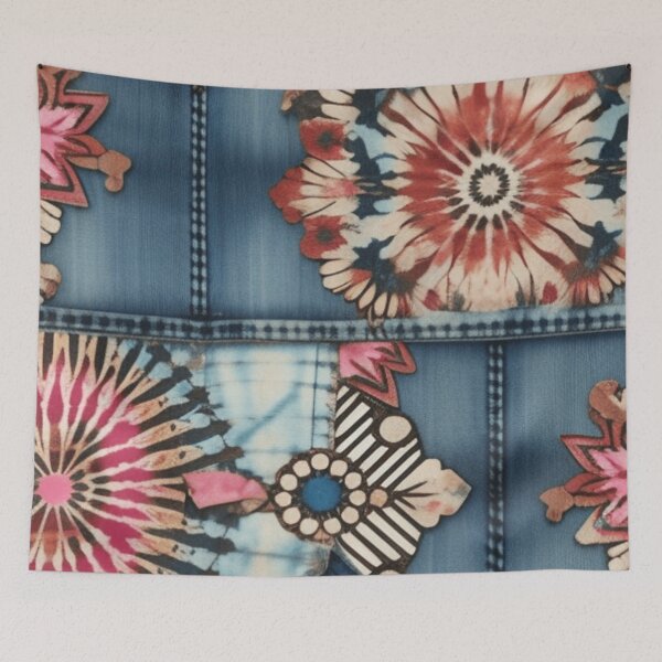 Item preview, Faux denim and tiedye  designed and sold by Roxburylane.
