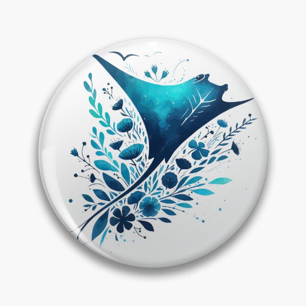 Item preview, Floral Devil Ray Watercolor designed and sold by TomFrontierArt.