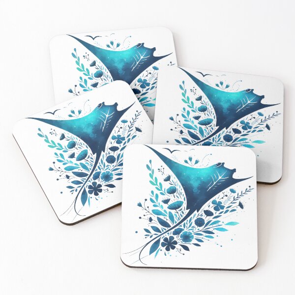 Item preview, Floral Devil Ray Watercolor designed and sold by TomFrontierArt.