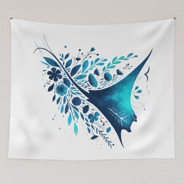 Item preview, Floral Devil Ray Watercolor designed and sold by TomFrontierArt.