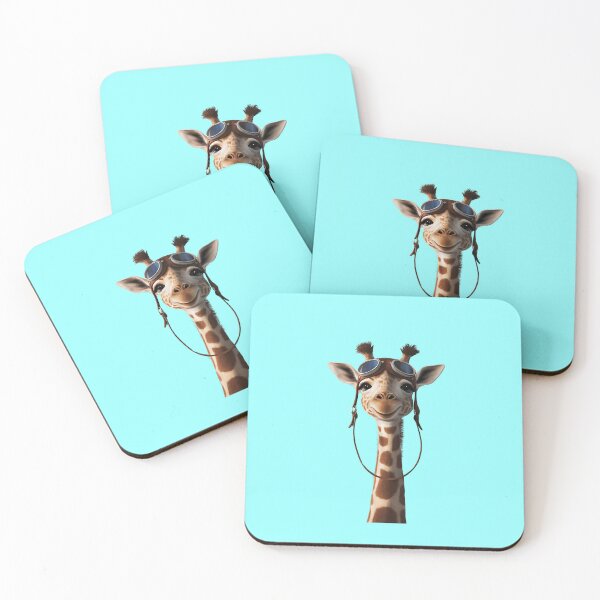 Item preview, A cute giraffe wearing aviator goggles and a leather strap designed and sold by PrintableByZaah.