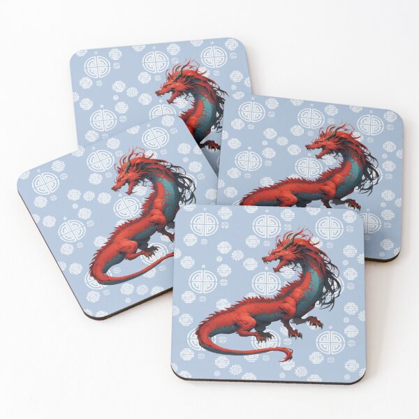 Item preview, Dragon in Blue on White Pattern designed and sold by GreyMoonForest.