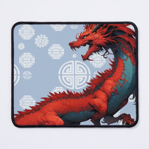 Item preview, Dragon in Blue on White Pattern designed and sold by GreyMoonForest.