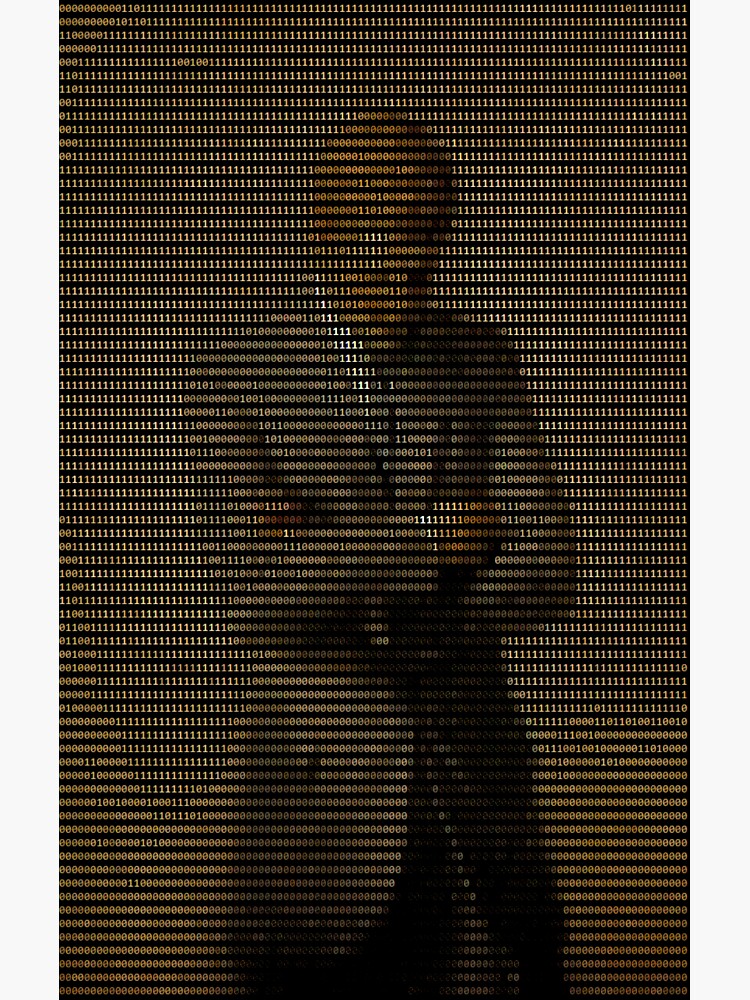 "Binary ASCII Code John F Kennedy Portrait 101010" Sticker for Sale by