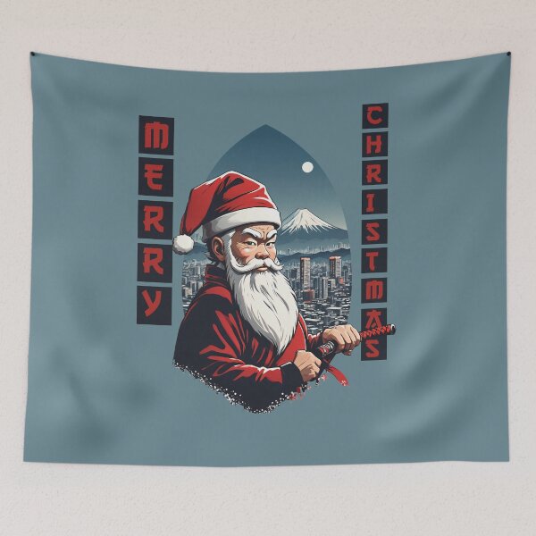 Item preview, Merry Christmas from Santa Shinobi at Mt. Fuji designed and sold by Slick-Waffles.