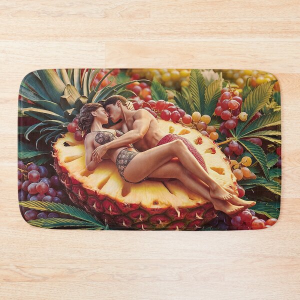 Item preview, Romantic Couple Embracing In A Sliced Pineapple designed and sold by JLEmporium.