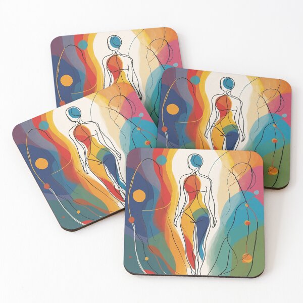 Item preview, Abstract Colorful Chakra line art designed and sold by Ketique.