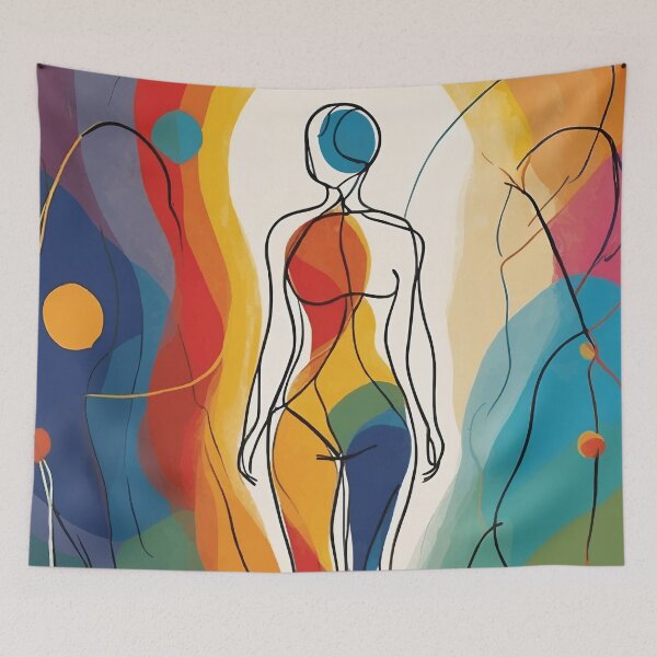 Item preview, Abstract Colorful Chakra line art designed and sold by Ketique.