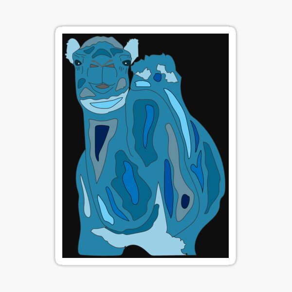 Hugo the camel, in blues Sticker