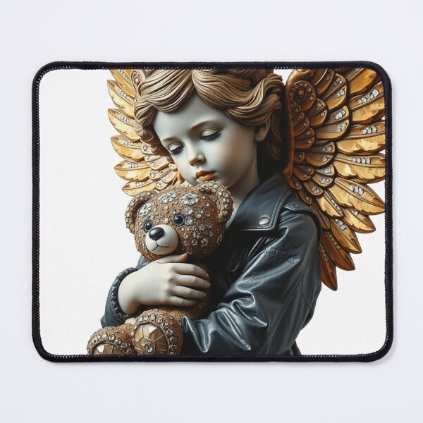 Item preview, Rock ‘n’ roll Angel girl with diamond Teddybear, luxury, black and gold designed and sold by TaliaShin.