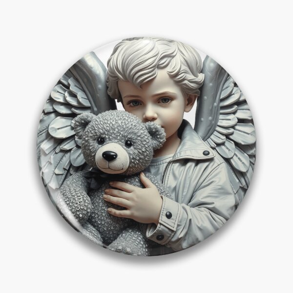 Item preview, Silver baby Angel with Diamond Teddy bear luxury design designed and sold by TaliaShin.