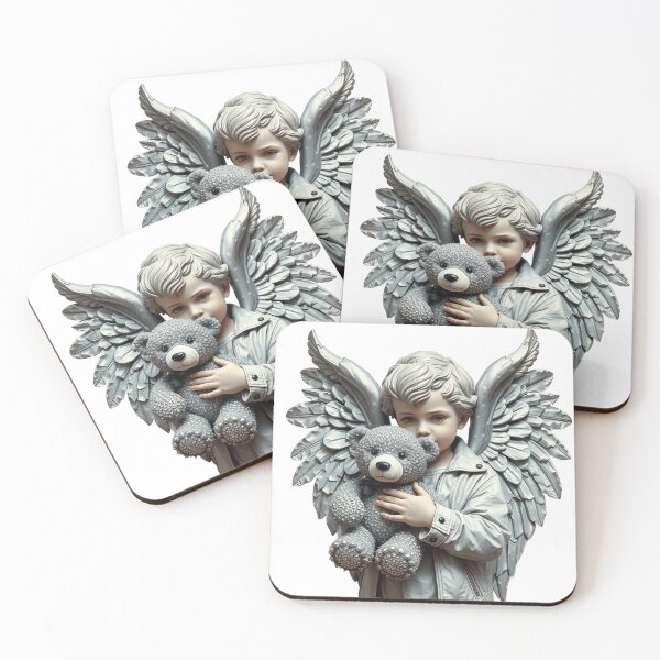 Item preview, Silver baby Angel with Diamond Teddy bear luxury design designed and sold by TaliaShin.
