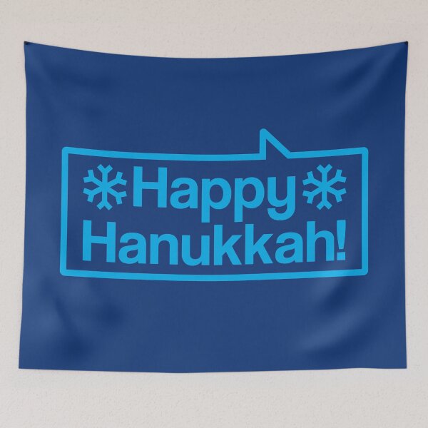 Item preview, Happy Hanukkah - Talking Shirt (Blue on Dark Blue) designed and sold by Justin Ellis.