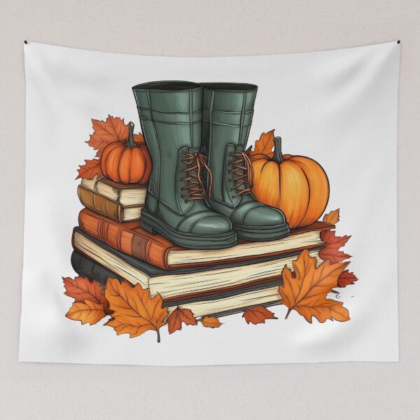 Item preview, Boots, Books, Pumpkins & Leaves designed and sold by KSimpson838.
