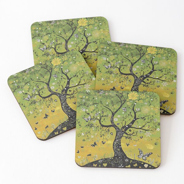 Item preview, Butterflies and a Tree in Spring Filled with Green designed and sold by MaryFiore.