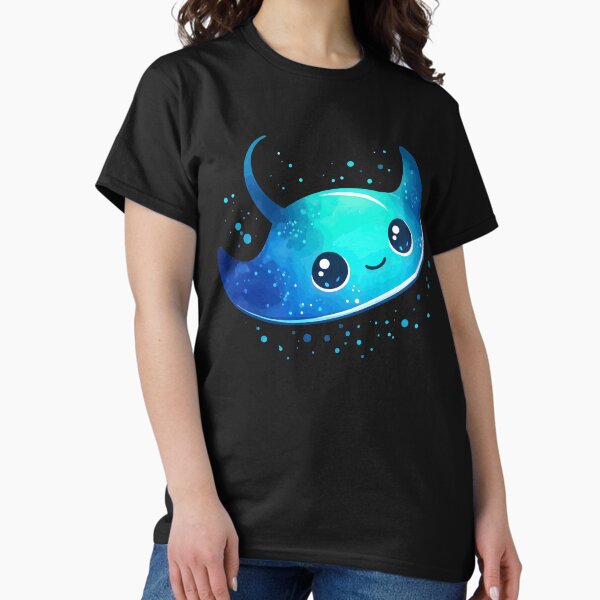 Vista previa del artículo con la obra «Manta raya kawaii en acuarela», diseñado y vendido por TomFrontierArt.