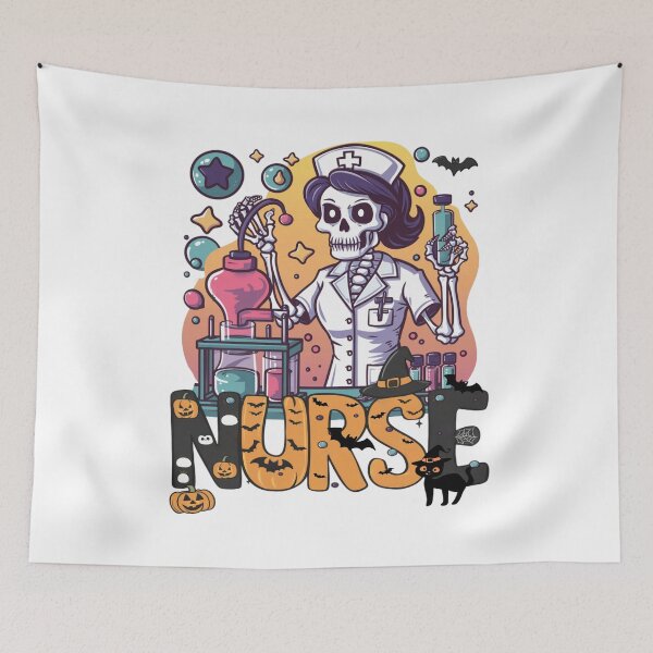 Item preview, Spooky Laboratory Nurse Halloween, Skeleton Nurse Halloween designed and sold by Sasikharn.