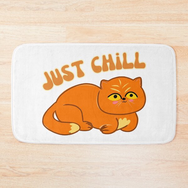 Item preview, Kawaii ginger Persian cat relaxing designed and sold by BritishDelights.