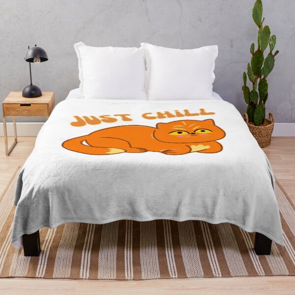 Item preview, Kawaii ginger Persian cat relaxing designed and sold by BritishDelights.