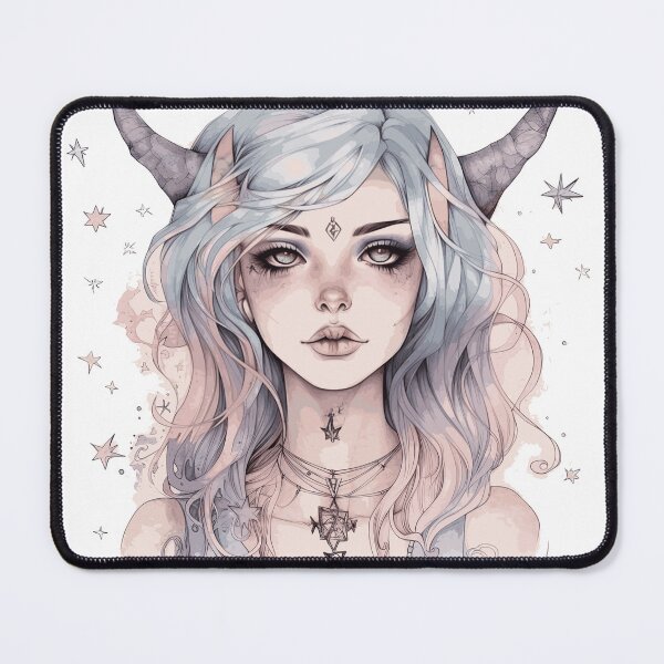 Item preview, Pretty Pink and Blue Pastel Goth Baphomet Girl designed and sold by JstPeachy.