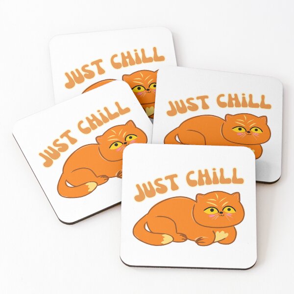 Item preview, Kawaii ginger Persian cat relaxing designed and sold by BritishDelights.