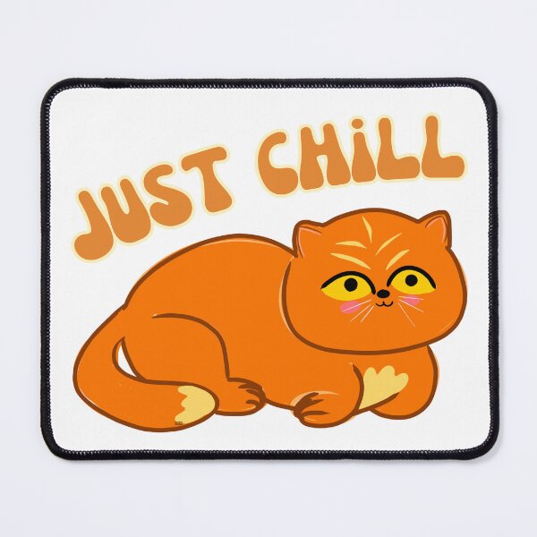 Item preview, Kawaii ginger Persian cat relaxing designed and sold by BritishDelights.