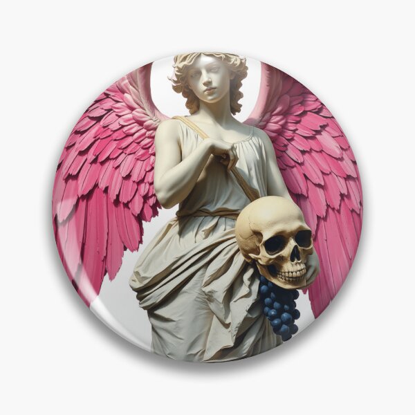 Item preview,  Pink PopArt, angel, statue, punk rock skull designed and sold by TaliaShin.