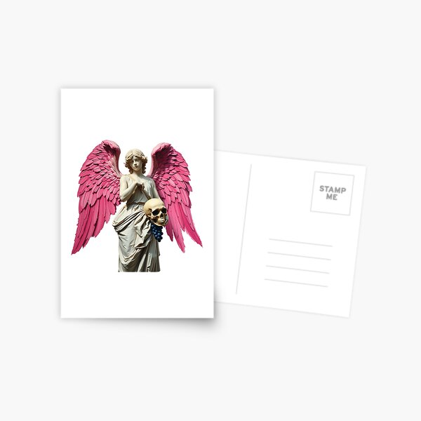 Item preview,  Pink PopArt, angel, statue, punk rock skull designed and sold by TaliaShin.
