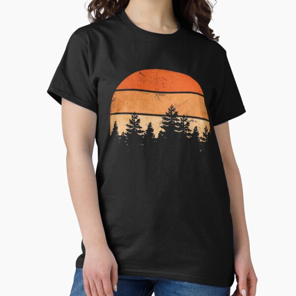 Sunset themed with pine trees Classic T-Shirt