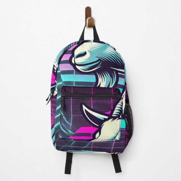 Item preview, Minimalist Goat with Neon 80s Grid designed and sold by Genady.
