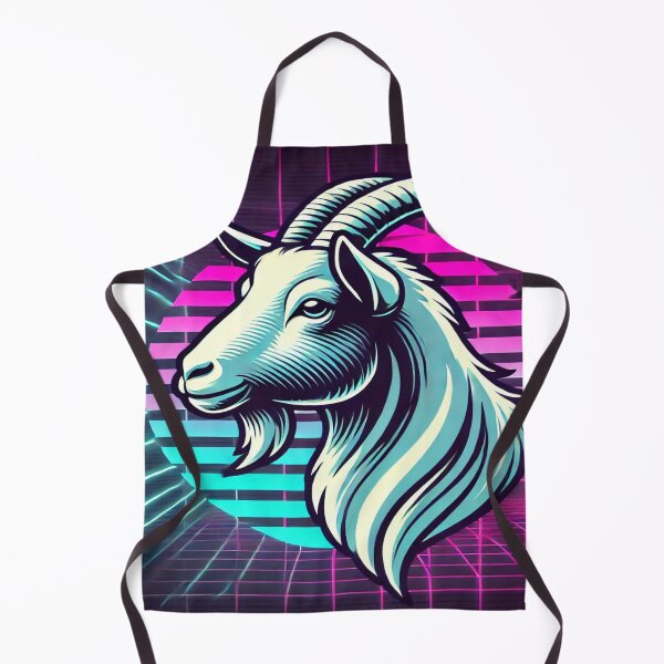 Item preview, Minimalist Goat with Neon 80s Grid designed and sold by Genady.