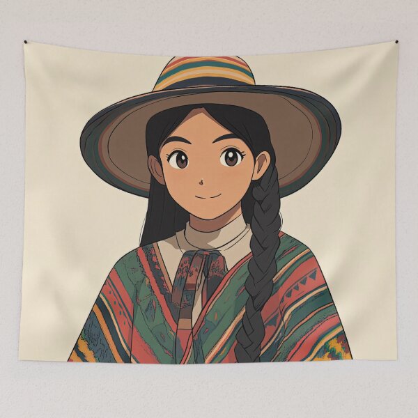 Item preview, Bolivian woman, portrait  | Anime style designed and sold by ComicsFactory.