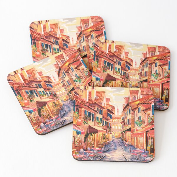 Item preview, Charming Mazzini Street, Verona Italy: Vintage Travel Art Print designed and sold by elynne9.