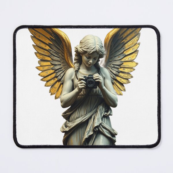 Item preview, Great Angel girl design with camera | gold wings PopArt designed and sold by TaliaShin.