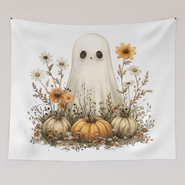 Item preview, Retro Ghost, Pumpkins & Flowers designed and sold by KSimpson838.