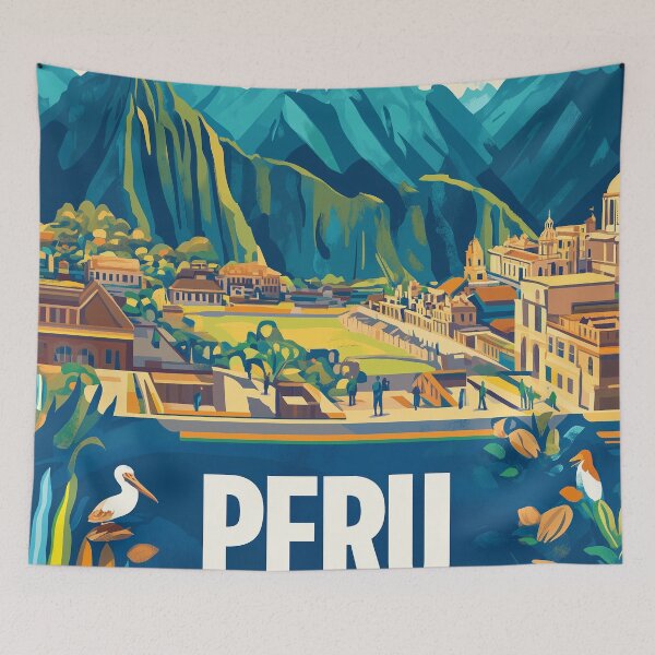 Item preview, Vibrant Peru Art – Colorful Wall Decor Celebrating Peruvian Culture, Traditions, and Heritage designed and sold by nomiraclehere.