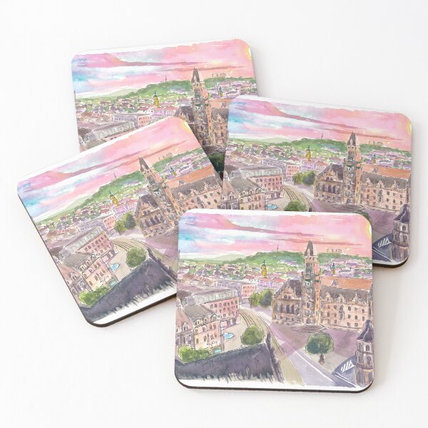 Item preview, Saarbrücken Germany Cityview of Old Town Hall at Sunset designed and sold by artshop77.